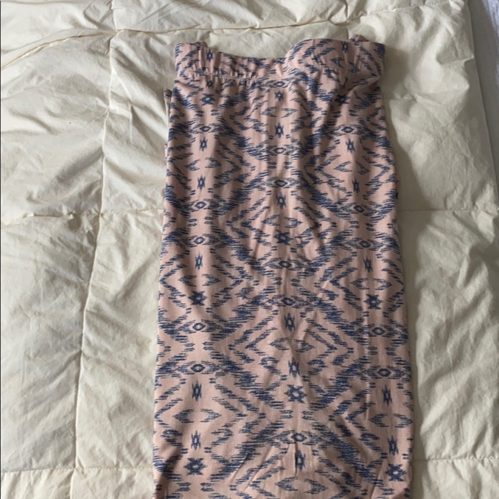 Pink and blue tribal maxi skirt